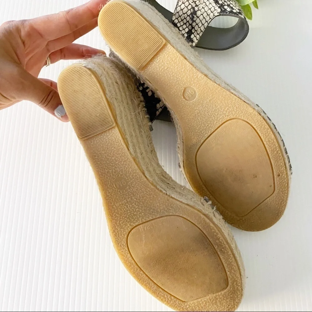 VINCE-Sophie Python-Print Leather Espadrille Wedge